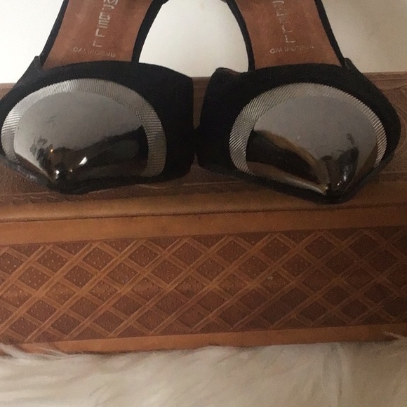 Jeffrey Campbell Koons Silver Cap Toe Mesh Band Ankle Strap Black Stillettos S10 - Picture 10 of 10